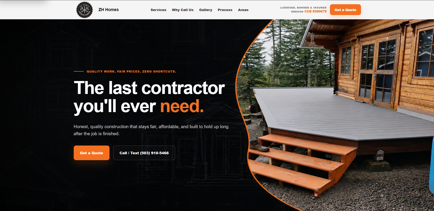 ZH Homes LLC website preview
